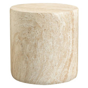 Vintara Round Fiberstone Side Table with Brushed Finish – Indoor & Outdoor Accent Table