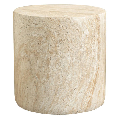 Vintara Round Fiberstone Side Table with Brushed Finish – Indoor & Outdoor Accent Table