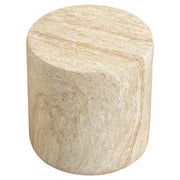 Vintara Round Fiberstone Side Table with Brushed Finish – Indoor & Outdoor Accent Table