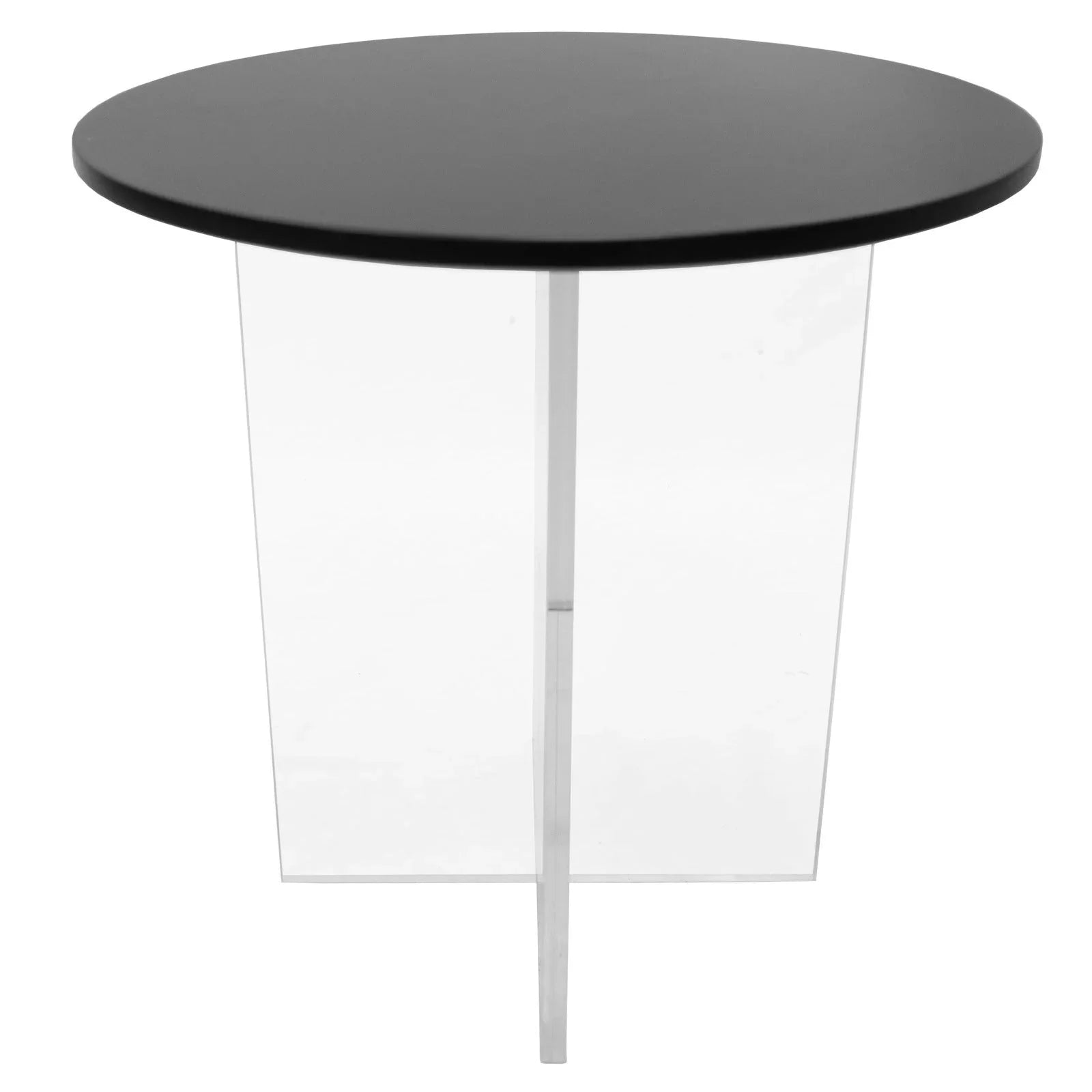 Valore Side Table with Round MDF Tabletop and Sturdy Acrylic Cross Base - Elax Furniture