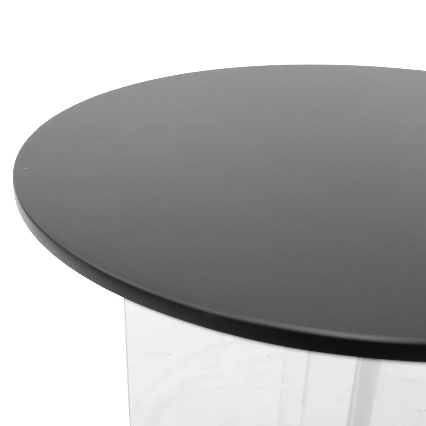 Valore Side Table with Round MDF Tabletop and Sturdy Acrylic Cross Base - Elax Furniture