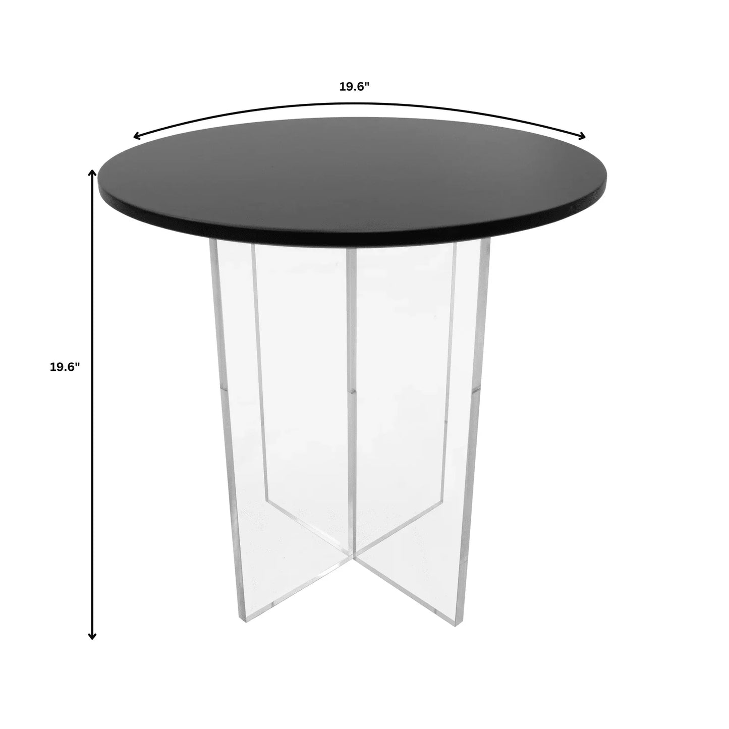 Valore Side Table with Round MDF Tabletop and Sturdy Acrylic Cross Base - Elax Furniture