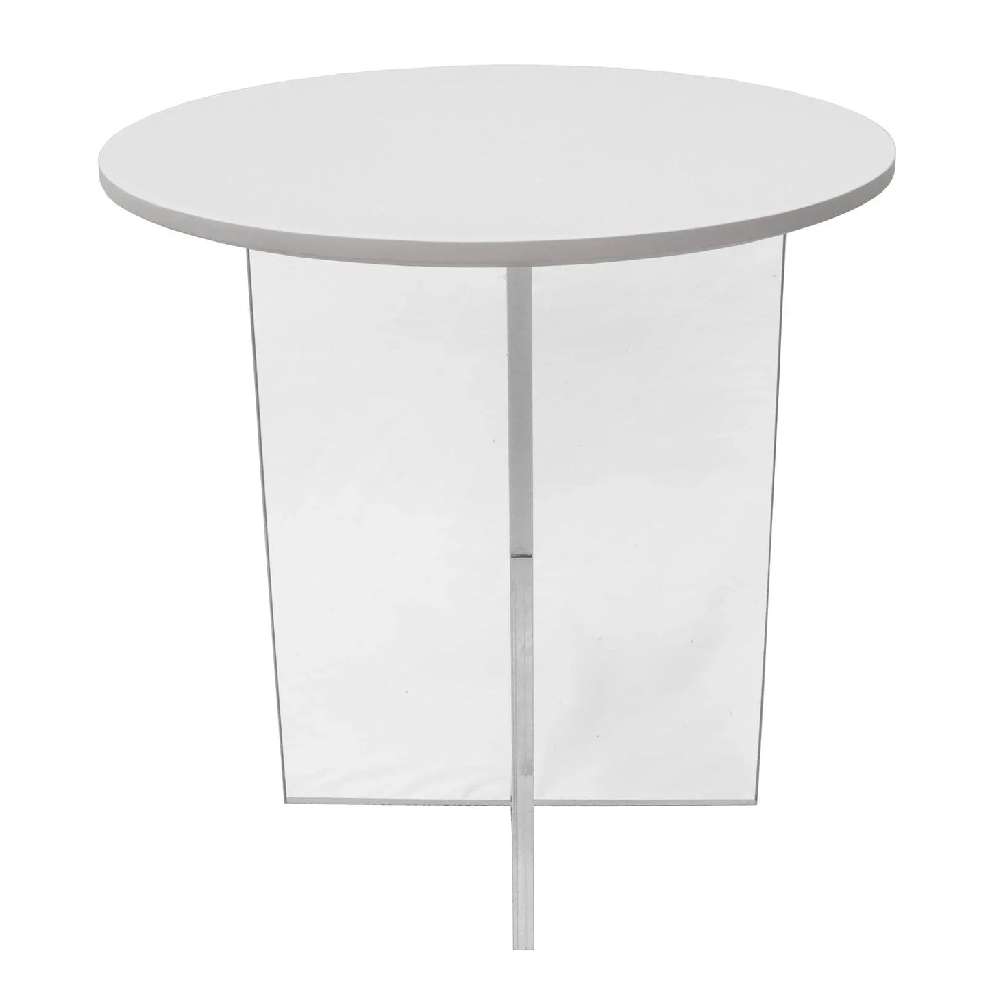 Valore Side Table with Round MDF Tabletop and Sturdy Acrylic Cross Base - Elax Furniture