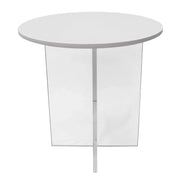 Valore Side Table with Round MDF Tabletop and Sturdy Acrylic Cross Base - Elax Furniture