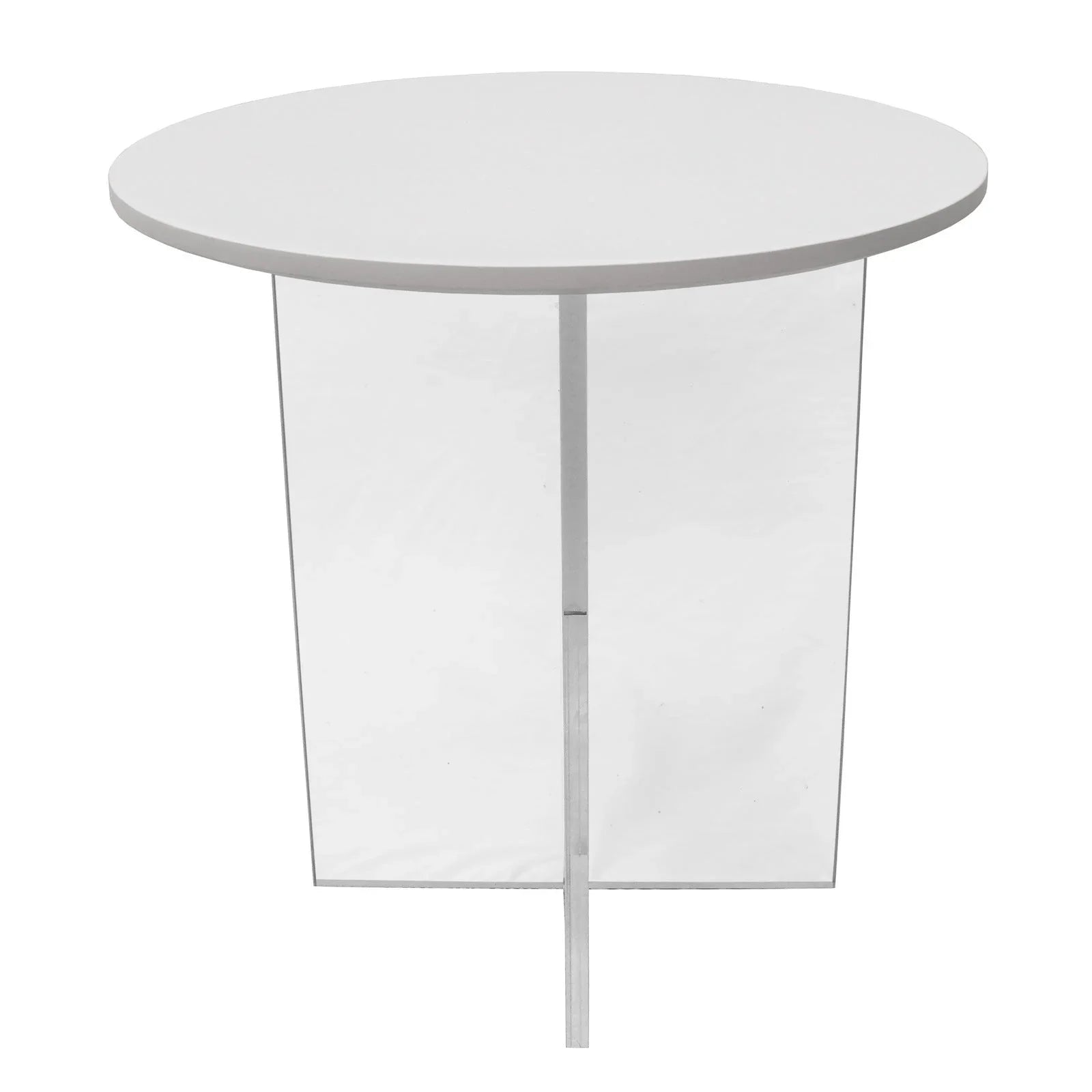 Valore Side Table with Round MDF Tabletop and Sturdy Acrylic Cross Base - Elax Furniture