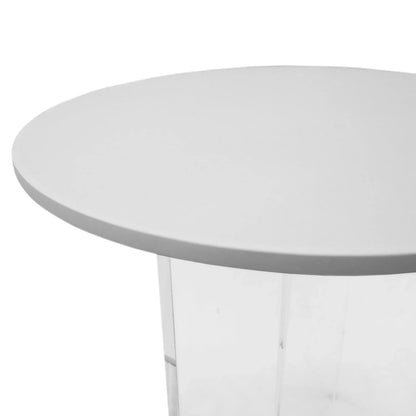 Valore Side Table with Round MDF Tabletop and Sturdy Acrylic Cross Base - Elax Furniture