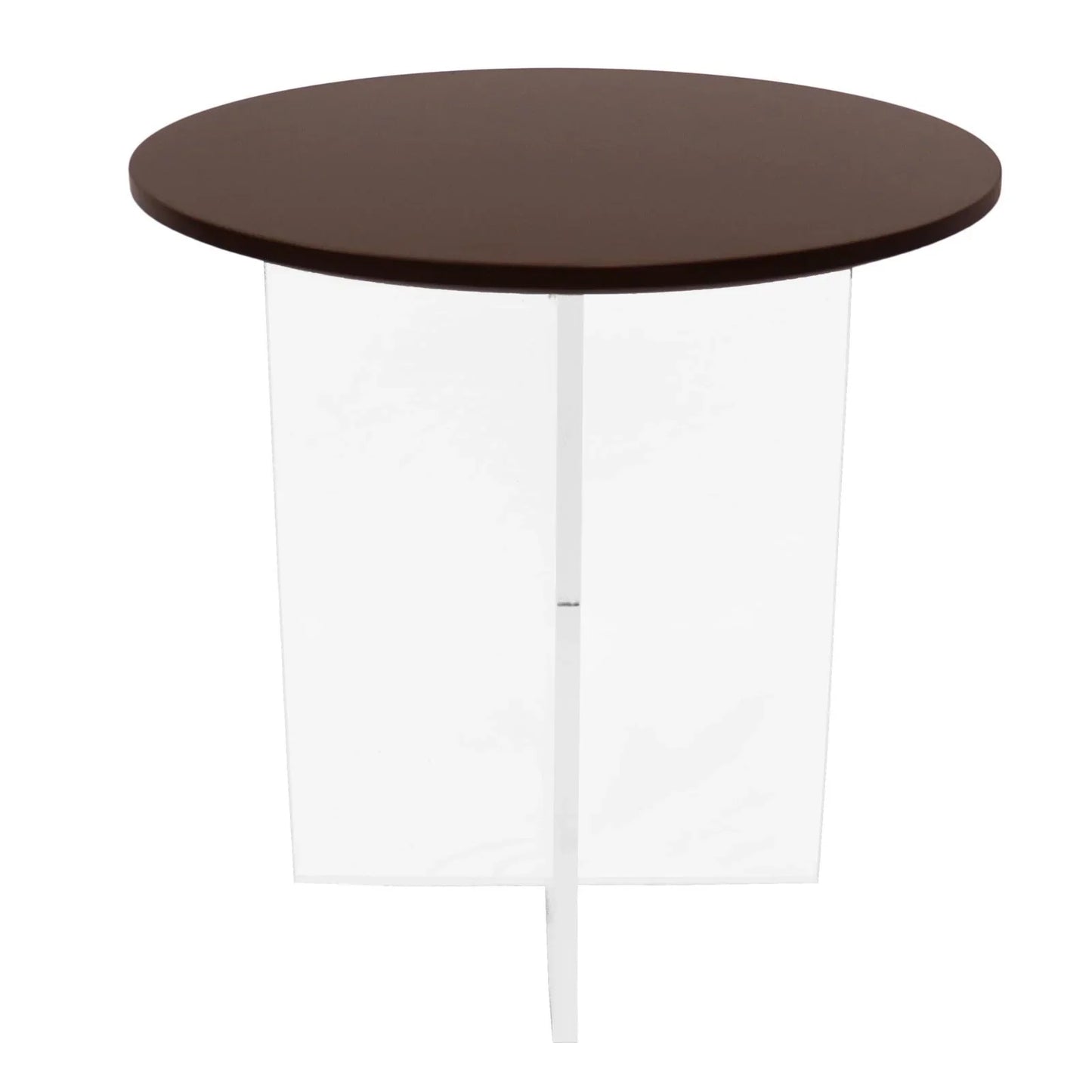Valore Side Table with Round MDF Tabletop and Sturdy Acrylic Cross Base - Elax Furniture