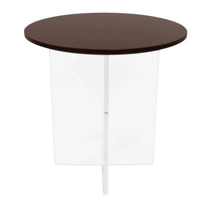 Valore Side Table with Round MDF Tabletop and Sturdy Acrylic Cross Base - Elax Furniture