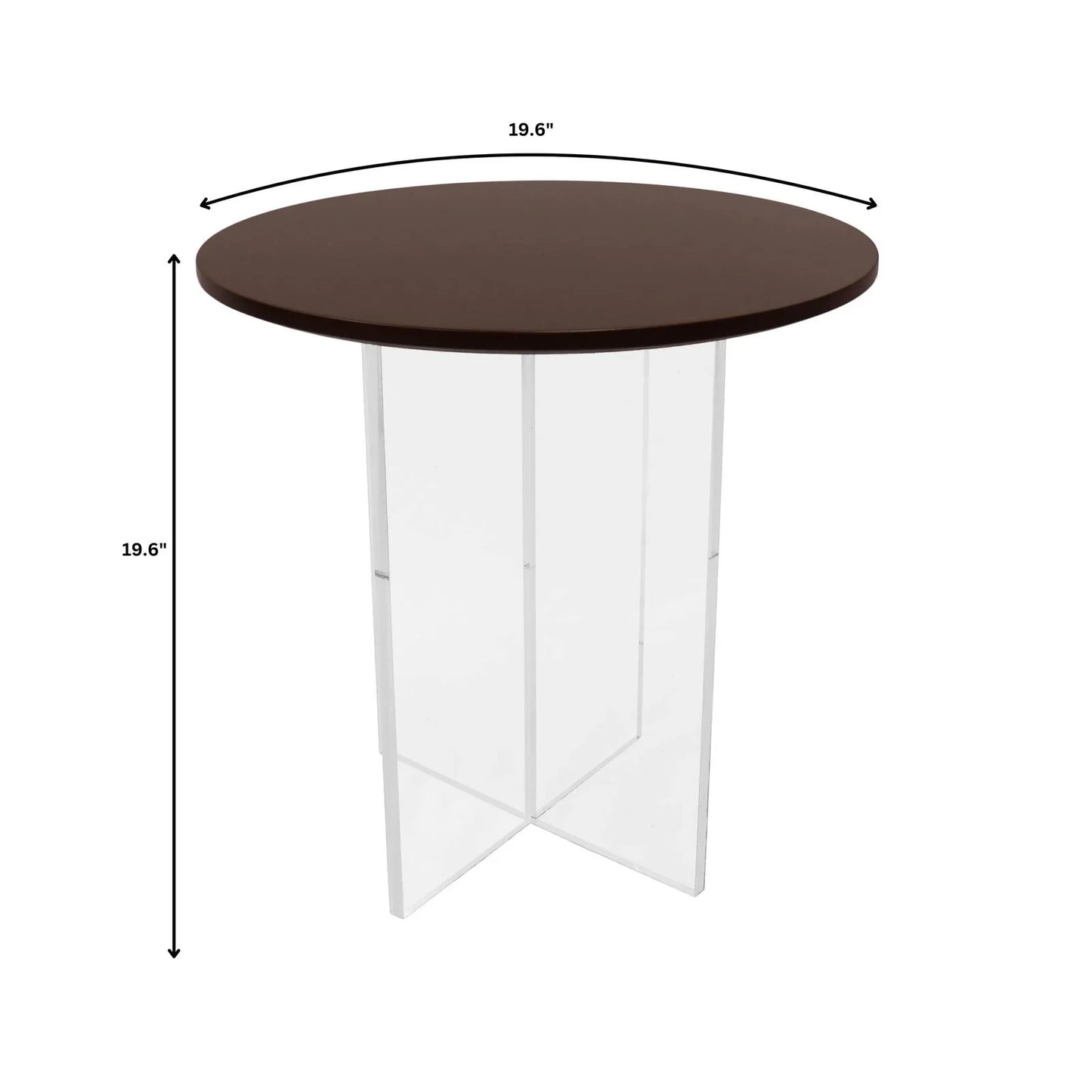 Valore Side Table with Round MDF Tabletop and Sturdy Acrylic Cross Base - Elax Furniture