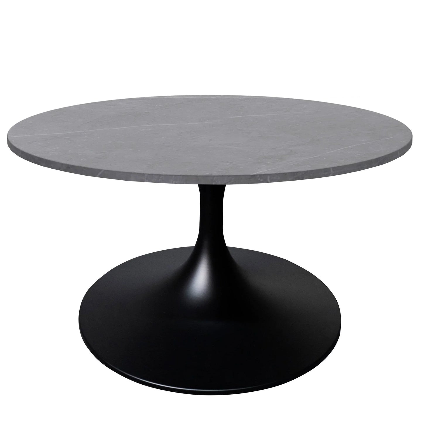 Verve 27” Round Coffee Table with Sintered Stone Top and Stainless Steel Base - Elax Furniture