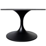 Verve 27” Round Coffee Table with Sintered Stone Top and Stainless Steel Base - Elax Furniture
