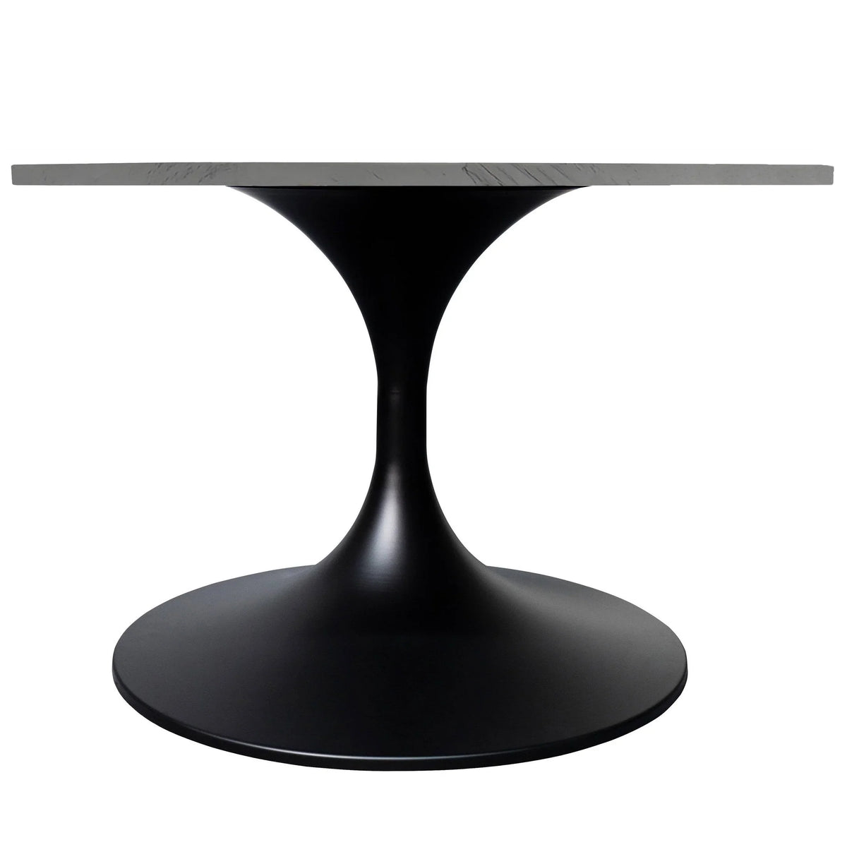 Verve 27” Round Coffee Table with Resin Top and Stainless Steel Base - Elax Furniture
