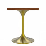 Verve Round Dining Table with MDF/Sintered Stone/Resin Tabletop in Gold Stainless Steel Pedestal Base - Elax Furniture