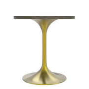 Verve Round Dining Table with MDF/Sintered Stone/Resin Tabletop in Gold Stainless Steel Pedestal Base - Elax Furniture
