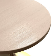 Verve Round Dining Table with MDF/Sintered Stone/Resin Tabletop in Gold Stainless Steel Pedestal Base - Elax Furniture