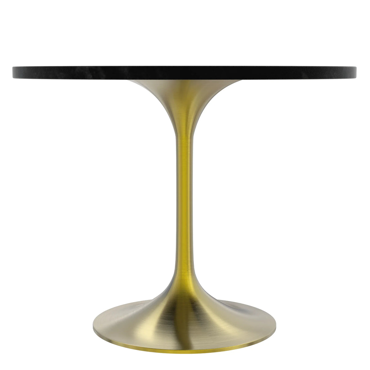 Verve Round Dining Table with MDF/Sintered Stone/Resin Tabletop in Gold Stainless Steel Pedestal Base - Elax Furniture