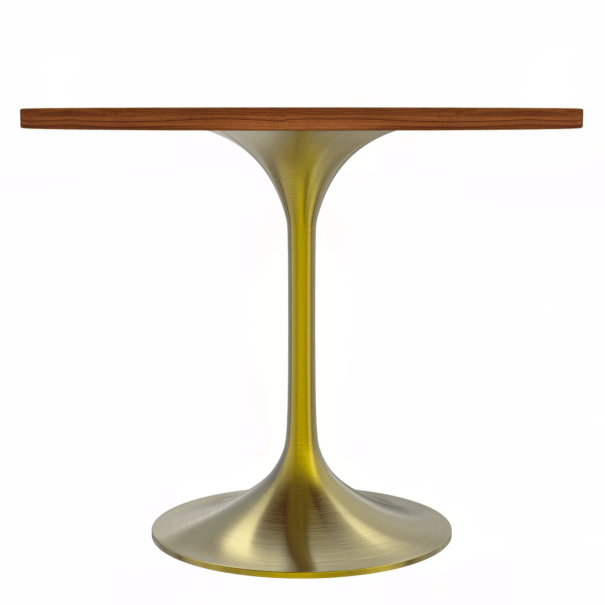 Verve Round Dining Table with MDF/Sintered Stone/Resin Tabletop in Gold Stainless Steel Pedestal Base - Elax Furniture