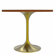 Verve Round Dining Table with MDF/Sintered Stone/Resin Tabletop in Gold Stainless Steel Pedestal Base - Elax Furniture