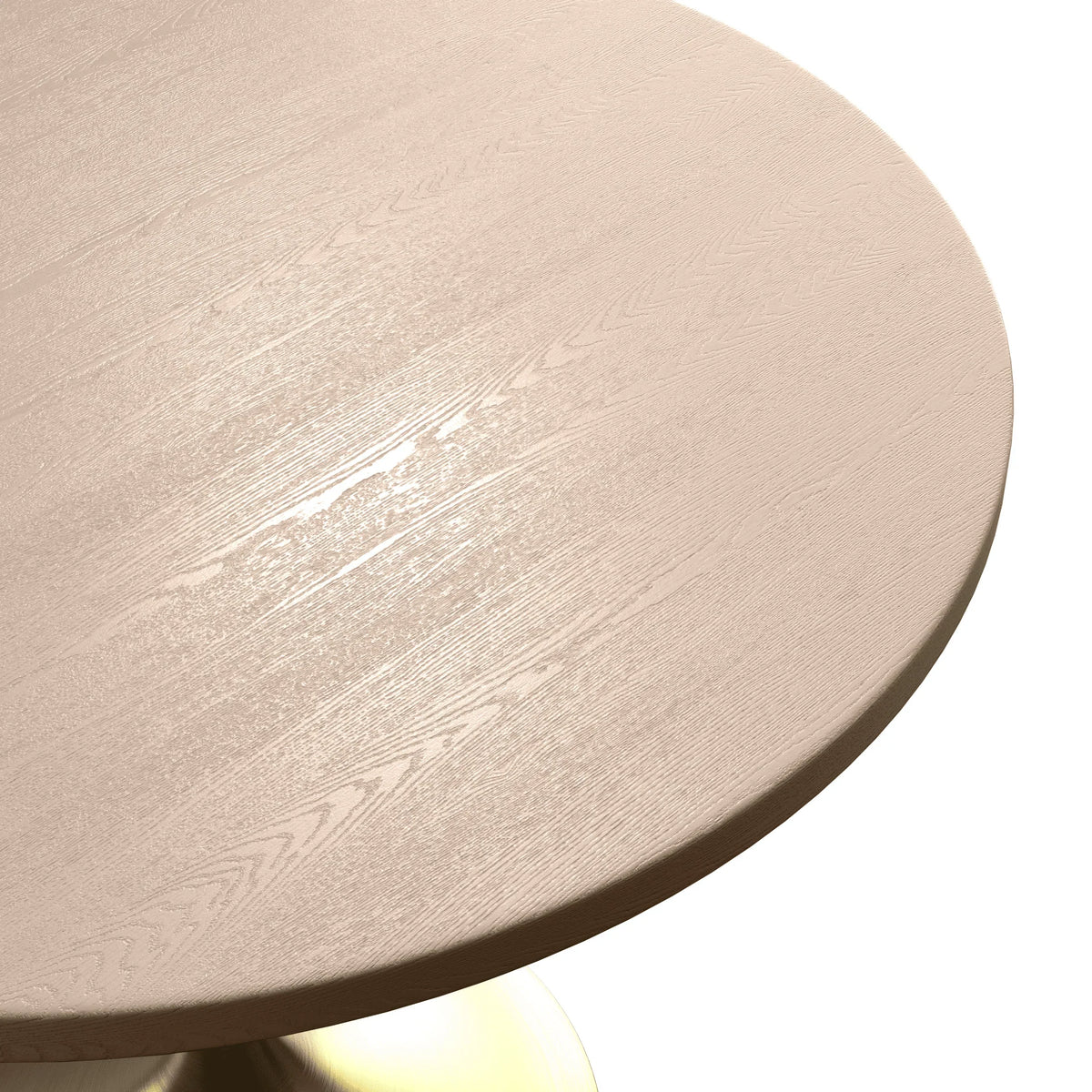 Verve Round Dining Table with MDF/Sintered Stone/Resin Tabletop in Gold Stainless Steel Pedestal Base - Elax Furniture