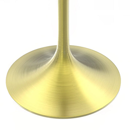 Verve Square Dining Table with a Laminated White Marbleized Tabletop and Brushed Gold Stainless Steel Base - Elax Furniture