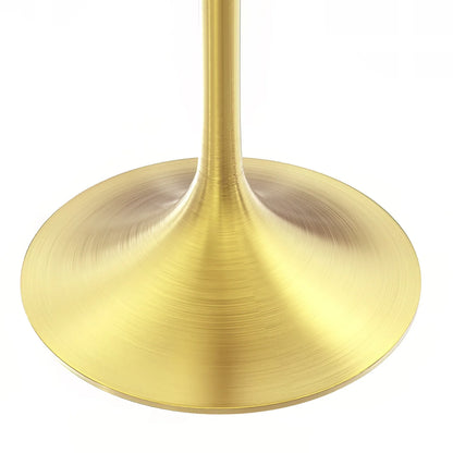 Verve Square Dining Table with a Laminated White Marbleized Tabletop and Brushed Gold Stainless Steel Base - Elax Furniture