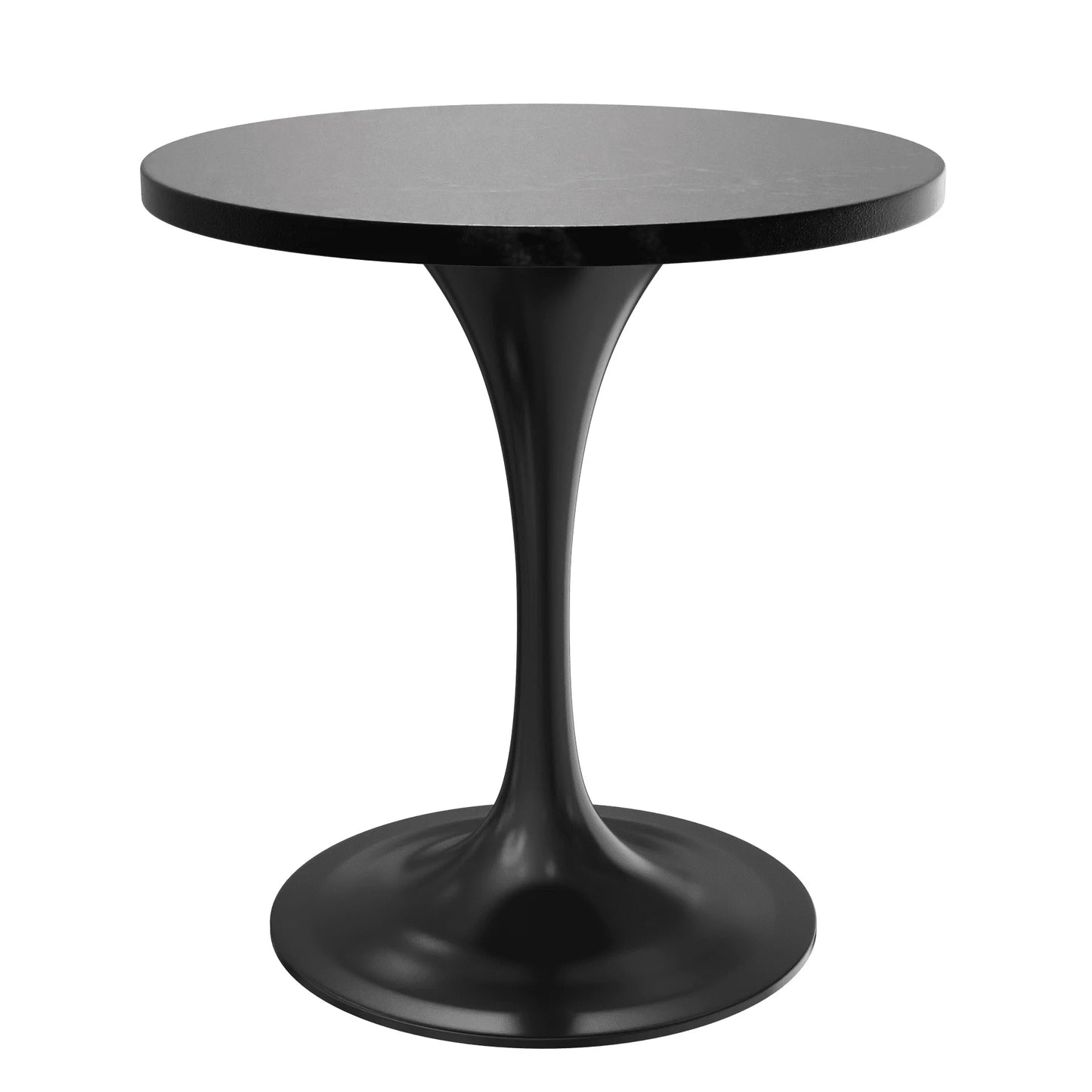 Verve Round Dining Table with MDF/Sintered Stone/Resin Tabletop in Black Stainless Steel Pedestal Base - Elax Furniture