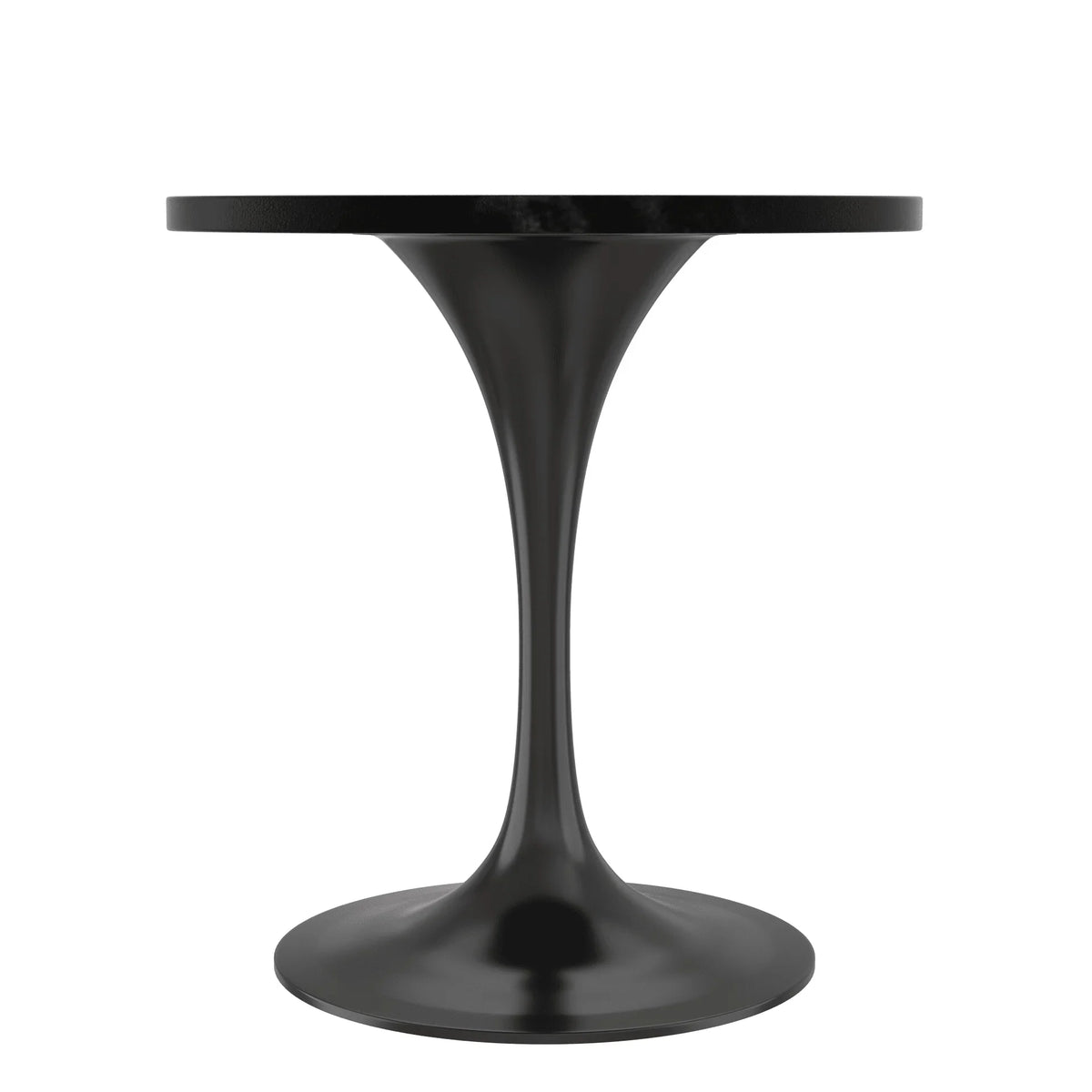 Verve Round Dining Table with MDF/Sintered Stone/Resin Tabletop in Black Stainless Steel Pedestal Base - Elax Furniture