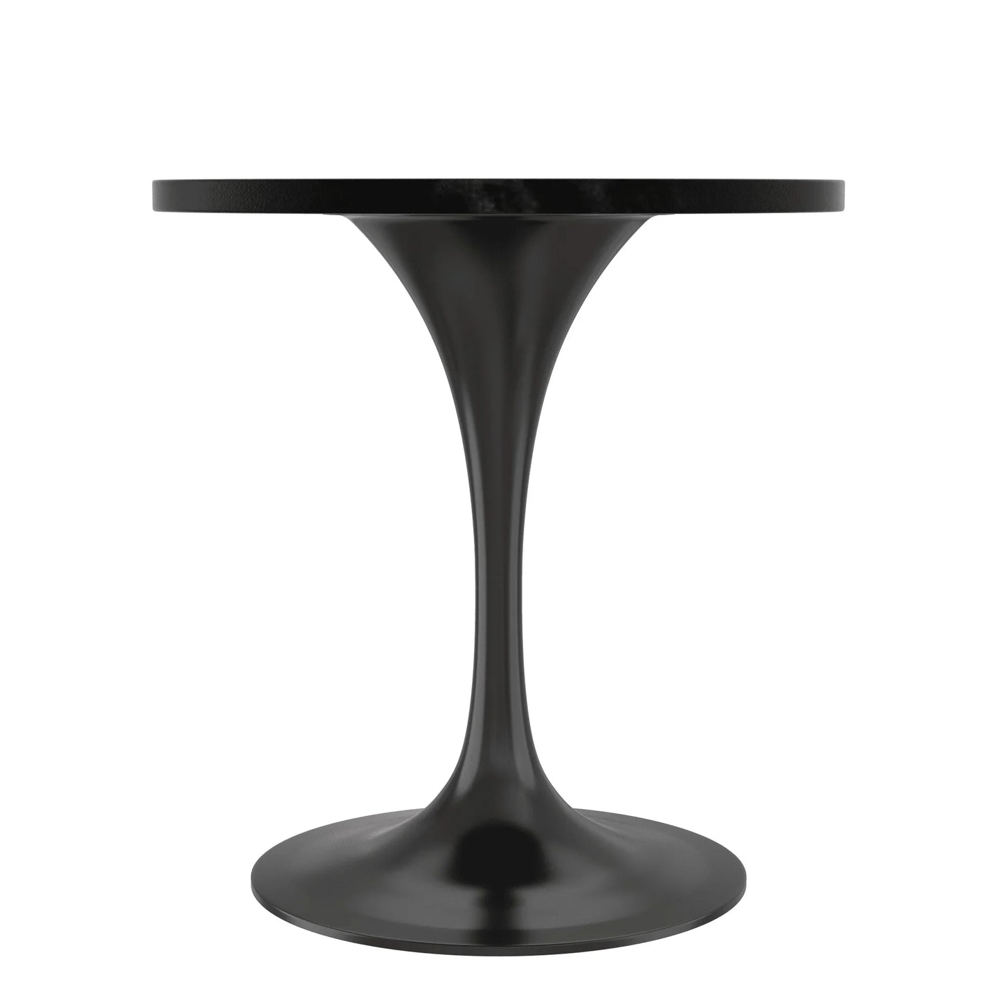Verve Round Dining Table with MDF/Sintered Stone/Resin Tabletop in Black Stainless Steel Pedestal Base - Elax Furniture