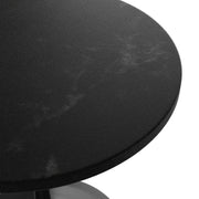 Verve Round Dining Table with MDF/Sintered Stone/Resin Tabletop in Black Stainless Steel Pedestal Base - Elax Furniture