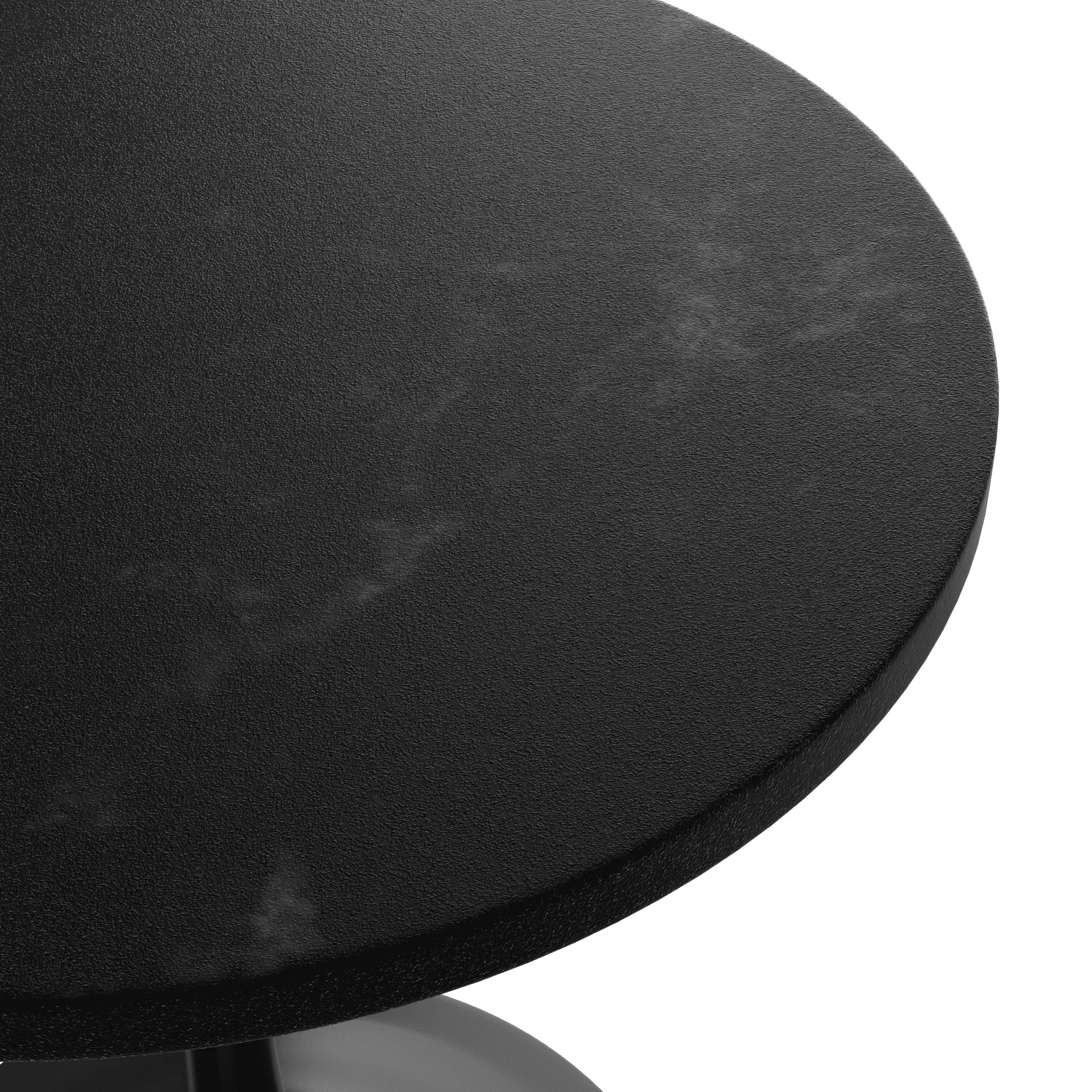 Verve Round Dining Table with MDF/Sintered Stone/Resin Tabletop in Black Stainless Steel Pedestal Base - Elax Furniture