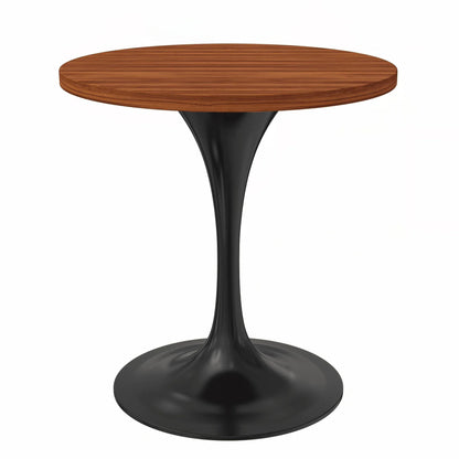 Verve Round Dining Table with MDF/Sintered Stone/Resin Tabletop in Black Stainless Steel Pedestal Base - Elax Furniture