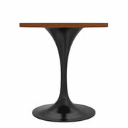 Verve Round Dining Table with MDF/Sintered Stone/Resin Tabletop in Black Stainless Steel Pedestal Base - Elax Furniture