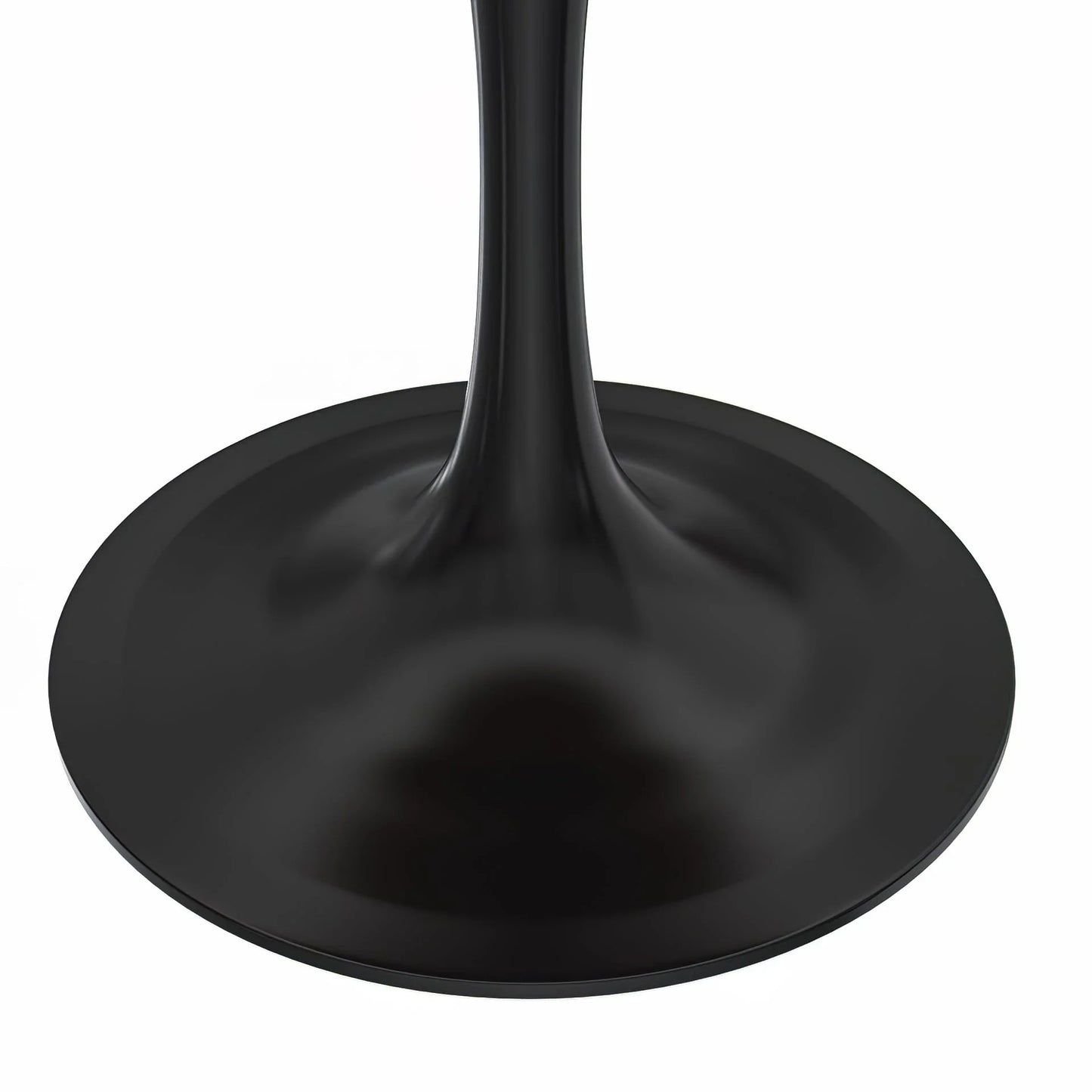 Verve Round Dining Table with MDF/Sintered Stone/Resin Tabletop in Black Stainless Steel Pedestal Base - Elax Furniture