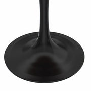 Verve Round Dining Table with MDF/Sintered Stone/Resin Tabletop in Black Stainless Steel Pedestal Base - Elax Furniture