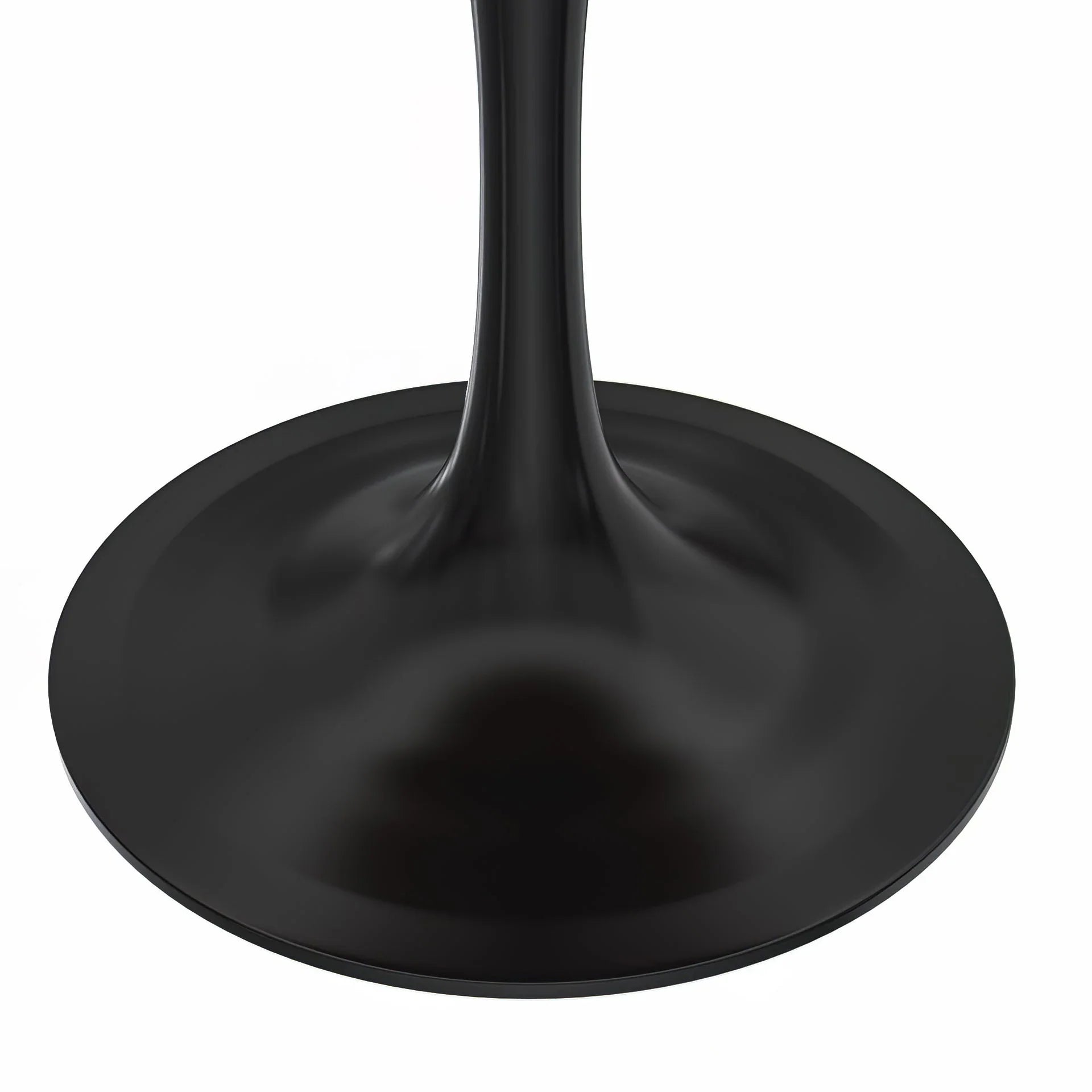 Verve Round Dining Table with MDF/Sintered Stone/Resin Tabletop in Black Stainless Steel Pedestal Base - Elax Furniture