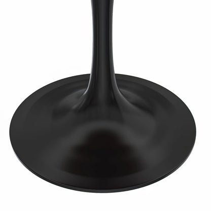 Verve Round Dining Table with MDF/Sintered Stone/Resin Tabletop in Black Stainless Steel Pedestal Base - Elax Furniture