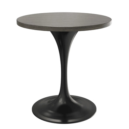 Verve Round Dining Table with MDF/Sintered Stone/Resin Tabletop in Black Stainless Steel Pedestal Base - Elax Furniture