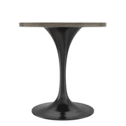 Verve Round Dining Table with MDF/Sintered Stone/Resin Tabletop in Black Stainless Steel Pedestal Base - Elax Furniture