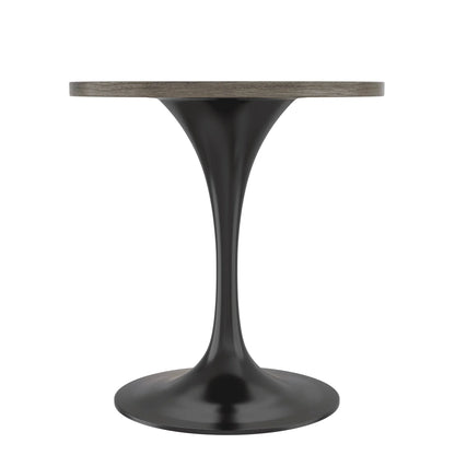 Verve Round Dining Table with MDF/Sintered Stone/Resin Tabletop in Black Stainless Steel Pedestal Base - Elax Furniture