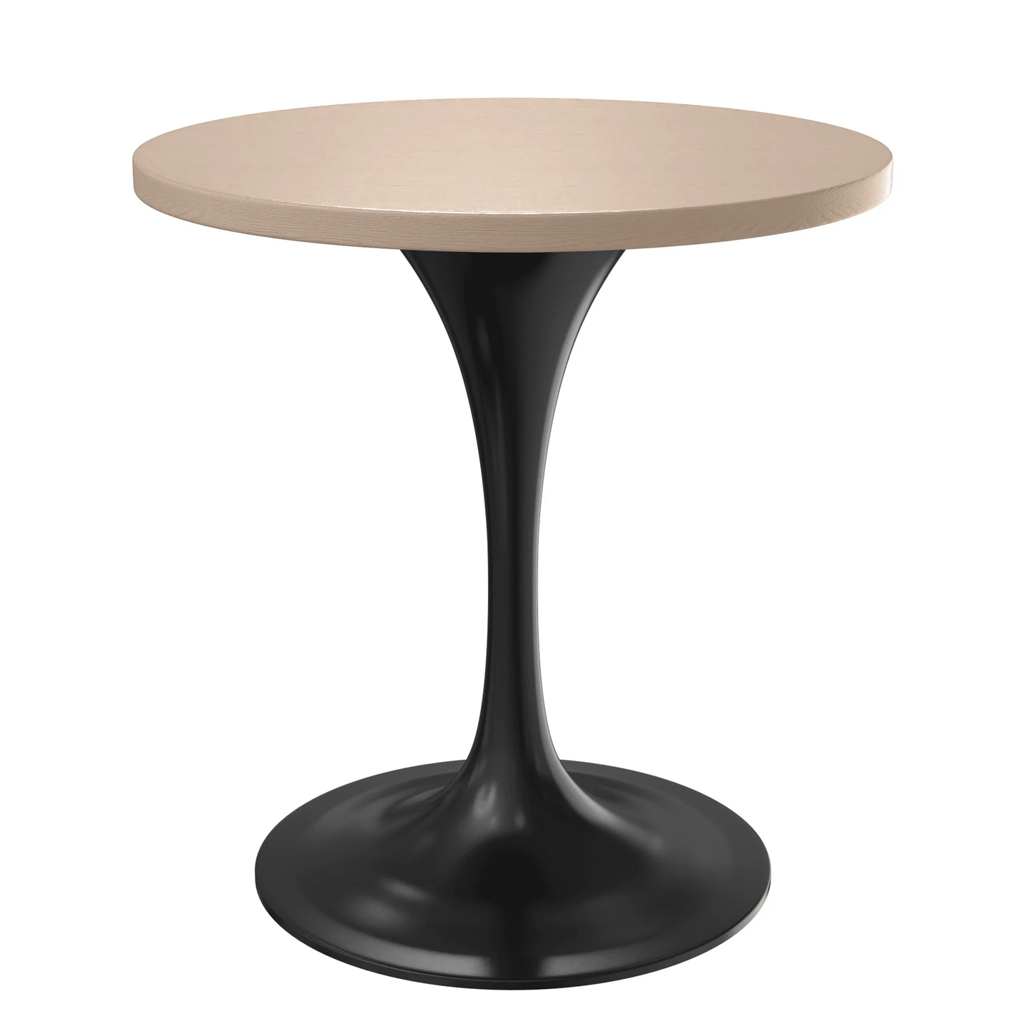 Verve Round Dining Table with MDF/Sintered Stone/Resin Tabletop in Black Stainless Steel Pedestal Base - Elax Furniture