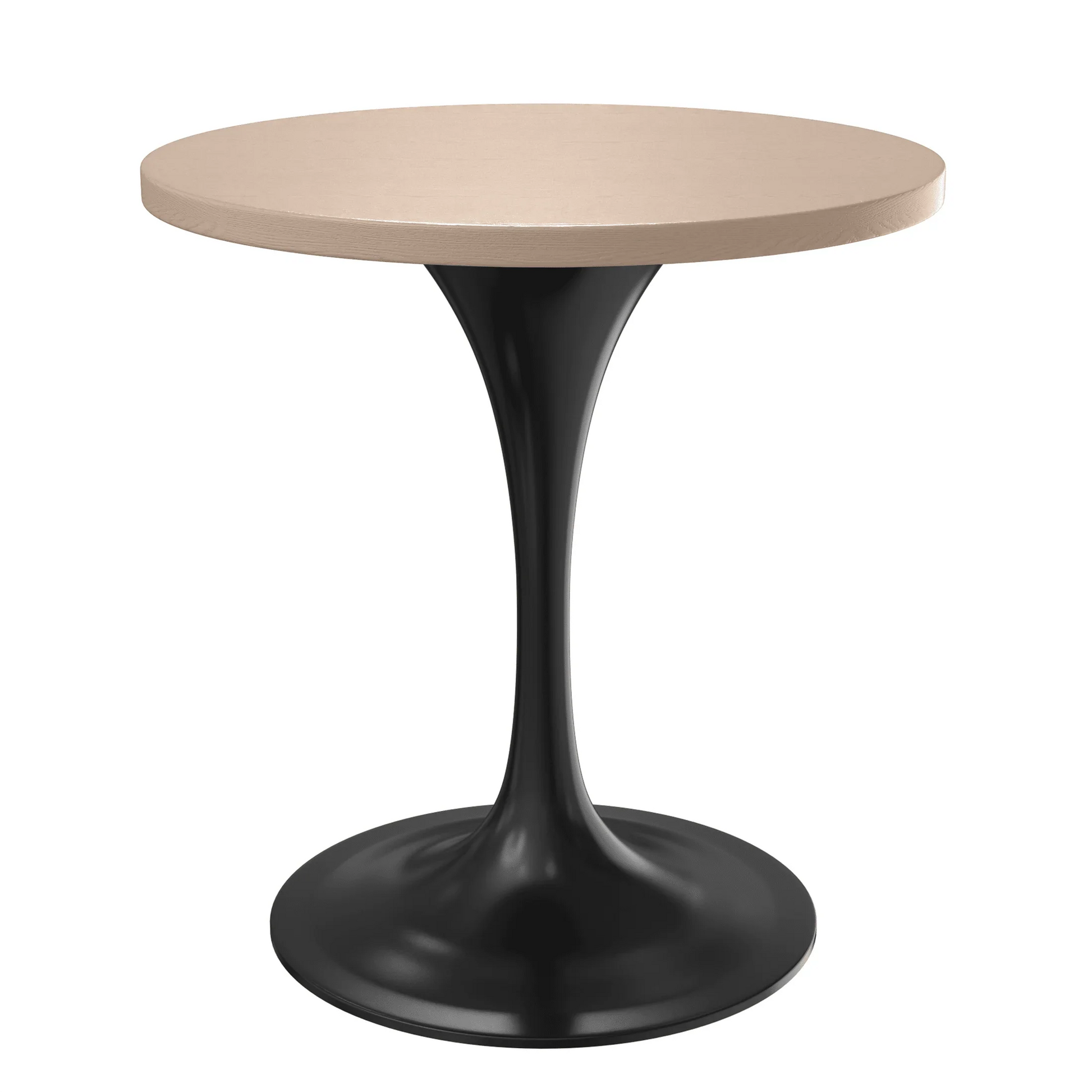Verve Round Dining Table with MDF/Sintered Stone/Resin Tabletop in Black Stainless Steel Pedestal Base - Elax Furniture