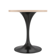 Verve Round Dining Table with MDF/Sintered Stone/Resin Tabletop in Black Stainless Steel Pedestal Base - Elax Furniture