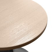 Verve Round Dining Table with MDF/Sintered Stone/Resin Tabletop in Black Stainless Steel Pedestal Base - Elax Furniture