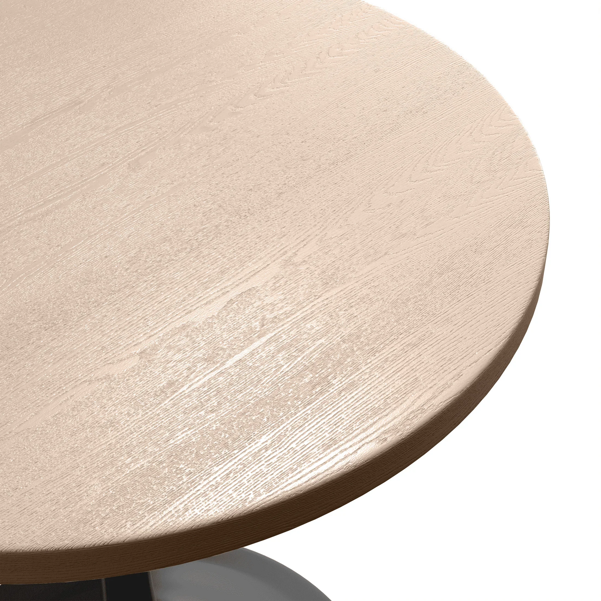 Verve Round Dining Table with MDF/Sintered Stone/Resin Tabletop in Black Stainless Steel Pedestal Base - Elax Furniture