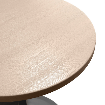 Verve Round Dining Table with MDF/Sintered Stone/Resin Tabletop in Black Stainless Steel Pedestal Base - Elax Furniture