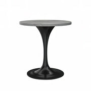 Verve Round Dining Table with MDF/Sintered Stone/Resin Tabletop in Black Stainless Steel Pedestal Base - Elax Furniture