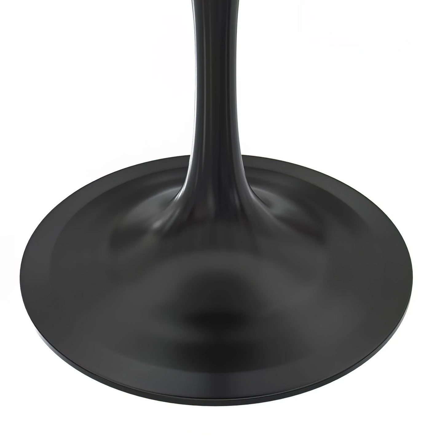 Verve Round Dining Table with MDF/Sintered Stone/Resin Tabletop in Black Stainless Steel Pedestal Base - Elax Furniture