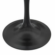 Verve Round Dining Table with MDF/Sintered Stone/Resin Tabletop in Black Stainless Steel Pedestal Base - Elax Furniture