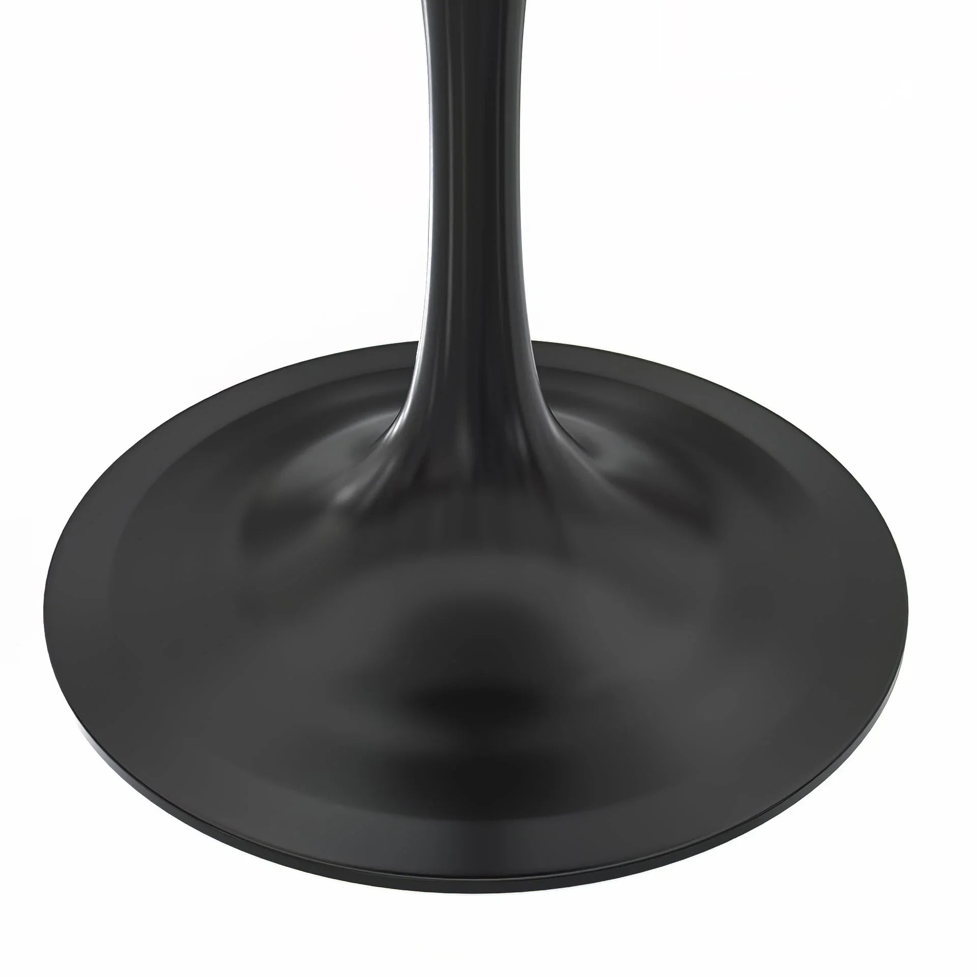 Verve Round Dining Table with MDF/Sintered Stone/Resin Tabletop in Black Stainless Steel Pedestal Base - Elax Furniture