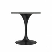 Verve Round Dining Table with MDF/Sintered Stone/Resin Tabletop in Black Stainless Steel Pedestal Base - Elax Furniture